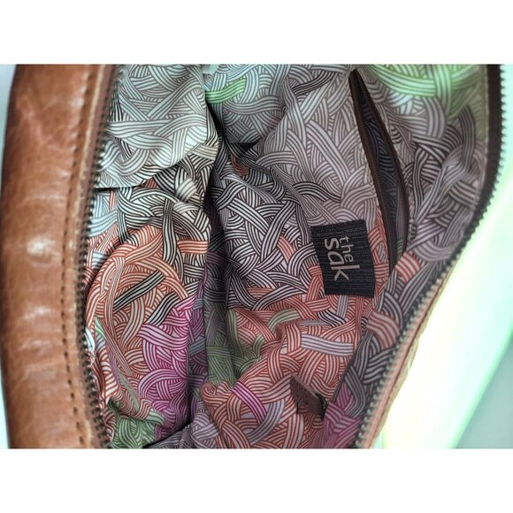 THE SAK Kendra Leather Hobo Shoulder Medium Bag Brown Two Tone Full Zip Closure - Picture 8 of 12